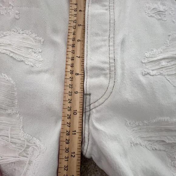 Re/Done Levi’s Womens High Rise Loose Fit Button Fly Jeans White  Cotton Size 25 - Picture 6 of 10